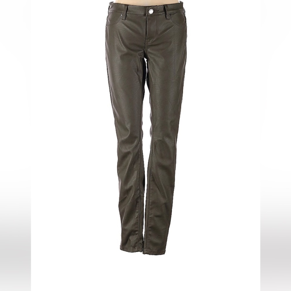 Green Faux Leather Pants